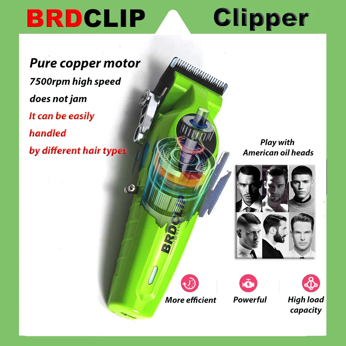 Green Trio - Professional Hair Clipper, Trimmer & Shaver